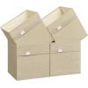 imageSONGMICS Storage Cubes Set of 4 Cube Storage Bins 102 x 102 x 11 Inches 2 Handles Oxford Fabric and LinenLook Fabric Easy to Clean Foldable Metal Label Holders Dove Gray UROB226G04Sand Beige