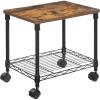 imageSONGMICS 3 Tier Wide Printer Stand with Wheels Rolling Printer Table Cart with Metal Storage Shelf for Home and Office 161 x 122 x 15 Inches Black ULGR301B01Rustic Brown  Black