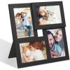 imageSONGMICS 4x6 Collage Picture Frames Family Photo Collage Frame Set of 4 for Wall Decor Glass Front Wall Hanging or Tabletop Pale GoldInk Black