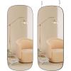imageSONGMICS Full Length Wall Mirror Over The Door Mirror 472quot x 185quot Arched Hanging Mirror Frameless Glass Mirror Decor for Bedroom Living Room Dressing Room Black ULFM010B01Geometric