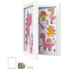 imageSONGMICS Kids Artwork Frame Changeable A4 85x11 Art Picture Frame Display for Room Decor Each Storage up to 150 Drawings with Mat Stickers NonTrace Nails MDF Glass Matte WhiteMatte White