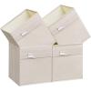 imageSONGMICS Storage Cubes Set of 4 Cube Storage Bins 102 x 102 x 11 Inches 2 Handles Oxford Fabric and LinenLook Fabric Easy to Clean Foldable Metal Label Holders Dove Gray UROB226G04Cloud White