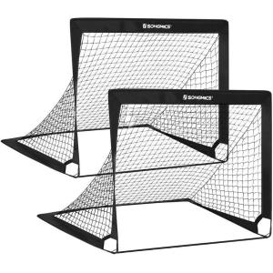 imageSONGMICS Kids Soccer Goals for Backyard 4x3 ft Portable Soccer Nets Training Equipment Toddler Soccer Goal with Carrying Bag for FieldBlack