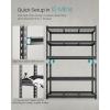 imageSONGMICS 5Tier Storage Shelves HeavyDuty Garage Shelving Adjustable Shelving Unit Steel Shelf Boltless Assembly for Garage Shed 2250 lb Load 18 x 36 x 72 Inches Ink Black UGLR453B0124D x 48W x 72H