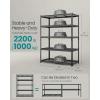 imageSONGMICS 5Tier Storage Shelves HeavyDuty Garage Shelving Adjustable Shelving Unit Steel Shelf Boltless Assembly for Garage Shed 2250 lb Load 18 x 36 x 72 Inches Ink Black UGLR453B0124D x 48W x 72H