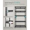 imageSONGMICS 5Tier Storage Shelves HeavyDuty Garage Shelving Adjustable Shelving Unit Steel Shelf Boltless Assembly for Garage Shed 2250 lb Load 18 x 36 x 72 Inches Ink Black UGLR453B0118D x 36W x 72H