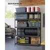 imageSONGMICS 5Tier Storage Shelves HeavyDuty Garage Shelving Adjustable Shelving Unit Steel Shelf Boltless Assembly for Garage Shed 2250 lb Load 18 x 36 x 72 Inches Ink Black UGLR453B0124D x 48W x 72H