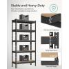 imageSONGMICS 5Tier Storage Shelves Load 2310 lb Garage Storage Boltless Assembly Adjustable Shelving Unit 236 x 472 x 709 Inches for Study Shed Basement Gray and Natural Beige UGLR600G01Black  Natural Beige