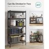 imageSONGMICS 5Tier Storage Shelves Load 2310 lb Garage Storage Boltless Assembly Adjustable Shelving Unit 236 x 472 x 709 Inches for Study Shed Basement Gray and Natural Beige UGLR600G01Black  Natural Beige