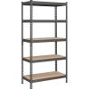 imageSONGMICS 5Tier Storage Shelves Load 2310 lb Garage Storage Boltless Assembly Adjustable Shelving Unit 236 x 472 x 709 Inches for Study Shed Basement Gray and Natural Beige UGLR600G01Gray  Natural Beige