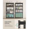 imageSONGMICS 5Tier Storage Shelves Load 2310 lb Garage Storage Boltless Assembly Adjustable Shelving Unit 236 x 472 x 709 Inches for Study Shed Basement Gray and Natural Beige UGLR600G01Black  Rustic Brown