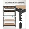 imageSONGMICS 5Tier Storage Shelves Load 2310 lb Garage Storage Boltless Assembly Adjustable Shelving Unit 236 x 472 x 709 Inches for Study Shed Basement Gray and Natural Beige UGLR600G01Black  Natural Beige
