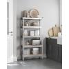 imageSONGMICS 5Tier Storage Shelves Load 2310 lb Garage Storage Boltless Assembly Adjustable Shelving Unit 236 x 472 x 709 Inches for Study Shed Basement Gray and Natural Beige UGLR600G01Silver  Natural Beige