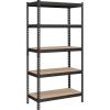 imageSONGMICS 5Tier Storage Shelves Load 2310 lb Garage Storage Boltless Assembly Adjustable Shelving Unit 236 x 472 x 709 Inches for Study Shed Basement Gray and Natural Beige UGLR600G01Black  Natural Beige