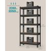 imageSONGMICS 5Tier Storage Shelves Load 2310 lb Garage Storage Boltless Assembly Adjustable Shelving Unit 236 x 472 x 709 Inches for Study Shed Basement Gray and Natural Beige UGLR600G01Black  Rustic Brown