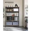 imageSONGMICS 5Tier Storage Shelves Load 2310 lb Garage Storage Boltless Assembly Adjustable Shelving Unit 236 x 472 x 709 Inches for Study Shed Basement Gray and Natural Beige UGLR600G01Black  Natural Beige