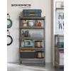 imageSONGMICS 5Tier Storage Shelves Load 2310 lb Garage Storage Boltless Assembly Adjustable Shelving Unit 236 x 472 x 709 Inches for Study Shed Basement Gray and Natural Beige UGLR600G01Gray  Natural Beige