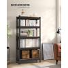 imageSONGMICS 5Tier Storage Shelves Load 2310 lb Garage Storage Boltless Assembly Adjustable Shelving Unit 236 x 472 x 709 Inches for Study Shed Basement Gray and Natural Beige UGLR600G01Black  Rustic Brown