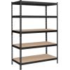 imageSONGMICS 5Tier Storage Shelves Load 2310 lb Garage Storage Boltless Assembly Adjustable Shelving Unit 236 x 472 x 709 Inches for Study Shed Basement Gray and Natural Beige UGLR600G01Black  Natural Beige