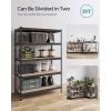 imageSONGMICS 5Tier Storage Shelves Load 2310 lb Garage Storage Boltless Assembly Adjustable Shelving Unit 236 x 472 x 709 Inches for Study Shed Basement Gray and Natural Beige UGLR600G01Black  Natural Beige