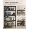 imageSONGMICS 5Tier Storage Shelves Load 2310 lb Garage Storage Boltless Assembly Adjustable Shelving Unit 236 x 472 x 709 Inches for Study Shed Basement Gray and Natural Beige UGLR600G01Black  Rustic Brown