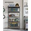 imageSONGMICS 5Tier Storage Shelves Load 2310 lb Garage Storage Boltless Assembly Adjustable Shelving Unit 236 x 472 x 709 Inches for Study Shed Basement Gray and Natural Beige UGLR600G01Gray  Natural Beige