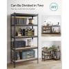 imageSONGMICS 5Tier Storage Shelves Load 2310 lb Garage Storage Boltless Assembly Adjustable Shelving Unit 236 x 472 x 709 Inches for Study Shed Basement Gray and Natural Beige UGLR600G01Black  Natural Beige