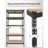 imageSONGMICS 5Tier Storage Shelves Load 2310 lb Garage Storage Boltless Assembly Adjustable Shelving Unit 236 x 472 x 709 Inches for Study Shed Basement Gray and Natural Beige UGLR600G01Black  Natural Beige