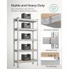 imageSONGMICS 5Tier Storage Shelves Load 2310 lb Garage Storage Boltless Assembly Adjustable Shelving Unit 236 x 472 x 709 Inches for Study Shed Basement Gray and Natural Beige UGLR600G01Silver  Natural Beige