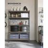 imageSONGMICS 5Tier Storage Shelves Load 2310 lb Garage Storage Boltless Assembly Adjustable Shelving Unit 236 x 472 x 709 Inches for Study Shed Basement Gray and Natural Beige UGLR600G01Gray  Natural Beige