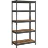 imageSONGMICS 5Tier Storage Shelves Load 2310 lb Garage Storage Boltless Assembly Adjustable Shelving Unit 236 x 472 x 709 Inches for Study Shed Basement Gray and Natural Beige UGLR600G01Black  Rustic Brown