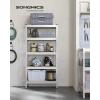 imageSONGMICS 5Tier Storage Shelves Load 2310 lb Garage Storage Boltless Assembly Adjustable Shelving Unit 236 x 472 x 709 Inches for Study Shed Basement Gray and Natural Beige UGLR600G01Silver  Natural Beige
