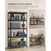 imageSONGMICS 5Tier Storage Shelves Load 2310 lb Garage Storage Boltless Assembly Adjustable Shelving Unit 236 x 472 x 709 Inches for Study Shed Basement Gray and Natural Beige UGLR600G01Black  Rustic Brown