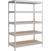 imageSONGMICS 5Tier Storage Shelves Load 2310 lb Garage Storage Boltless Assembly Adjustable Shelving Unit 236 x 472 x 709 Inches for Study Shed Basement Gray and Natural Beige UGLR600G01Silver  Natural Beige