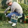 imageSONGMICS Garden Kneeler and Seat Multifunctional Garden Kneeling Bench Gardening Gifts for Women Men Folding Gardening Stool with 1 Tool Bag 6Inch Wide Kneeling Pad Dark Green UGGK49LGreen