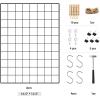 imageSONGMICS Wall Grid for Photo Metal Wall Grid Panel DIY Wire Photo Hanging Display Set of 2 with S Hook Clip Hemp Cord 165 x 122 Inches Black ULPP01HBlack