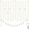 imageSONGMICS Wall Grid for Photo Metal Wall Grid Panel DIY Wire Photo Hanging Display Set of 2 with S Hook Clip Hemp Cord 165 x 122 Inches Black ULPP01HGolden