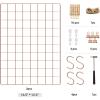 imageSONGMICS Wall Grid for Photo Metal Wall Grid Panel DIY Wire Photo Hanging Display Set of 2 with S Hook Clip Hemp Cord 165 x 122 Inches Black ULPP01HRose Gold