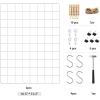 imageSONGMICS Wall Grid for Photo Metal Wall Grid Panel DIY Wire Photo Hanging Display Set of 2 with S Hook Clip Hemp Cord 165 x 122 Inches Black ULPP01HWhite