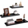 imageVASAGLE Wall Shelf Vintage Floating Shelf 157 inch Hanging Shelves Wall Mounted for Photos Decorations Rustic Brown ULWS24BXBlack