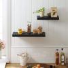 imageVASAGLE Wall Shelf Vintage Floating Shelf 157 inch Hanging Shelves Wall Mounted for Photos Decorations Rustic Brown ULWS24BXBlack