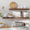 imageVASAGLE Wall Shelf Vintage Floating Shelf 157 inch Hanging Shelves Wall Mounted for Photos Decorations Rustic Brown ULWS24BXRustic Brown