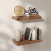 imageVASAGLE Wall Shelf Vintage Floating Shelf 157 inch Hanging Shelves Wall Mounted for Photos Decorations Rustic Brown ULWS24BXRustic Brown