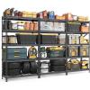 imageSONGMICS 5Tier Storage Shelves HeavyDuty Garage Shelving Adjustable Shelving Unit Steel Shelf Boltless Assembly for Garage Shed 2250 lb Load 18 x 36 x 72 Inches Ink Black UGLR453B0118D x 108W x 72H