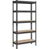 imageSONGMICS 5Tier Storage Shelves Load 2310 lb Garage Storage Boltless Assembly Adjustable Shelving Unit 236 x 472 x 709 Inches for Study Shed Basement Gray and Natural Beige UGLR600G01Black  Natural Beige