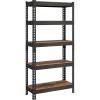 imageSONGMICS 5Tier Storage Shelves Load 2310 lb Garage Storage Boltless Assembly Adjustable Shelving Unit 236 x 472 x 709 Inches for Study Shed Basement Gray and Natural Beige UGLR600G01Black  Rustic Brown