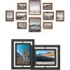 imageSONGMICS Picture Frames Bundle Set of 10 with Set of 2 Rustic Brown and Black URPF010X01 and URPF258B01