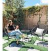 imageSONGMICS 3Piece Outdoor Seating Acapulco Chair Modern Patio Furniture Set Glass Top Table and 2 Chairs Indoor and Outdoor Conversation Bistro Set Light Green UGGF011C01Ink Black