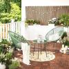imageSONGMICS 3Piece Outdoor Seating Acapulco Chair Modern Patio Furniture Set Glass Top Table and 2 Chairs Indoor and Outdoor Conversation Bistro Set Light Green UGGF011C01Light Green
