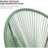 imageSONGMICS 3Piece Outdoor Seating Acapulco Chair Modern Patio Furniture Set Glass Top Table and 2 Chairs Indoor and Outdoor Conversation Bistro Set Light Green UGGF011C01Light Green